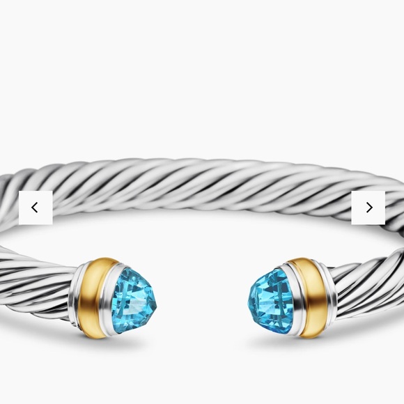Iconic David Yurman Blue Topaz 7mm Cable Bracelet - Picture 3 of 8